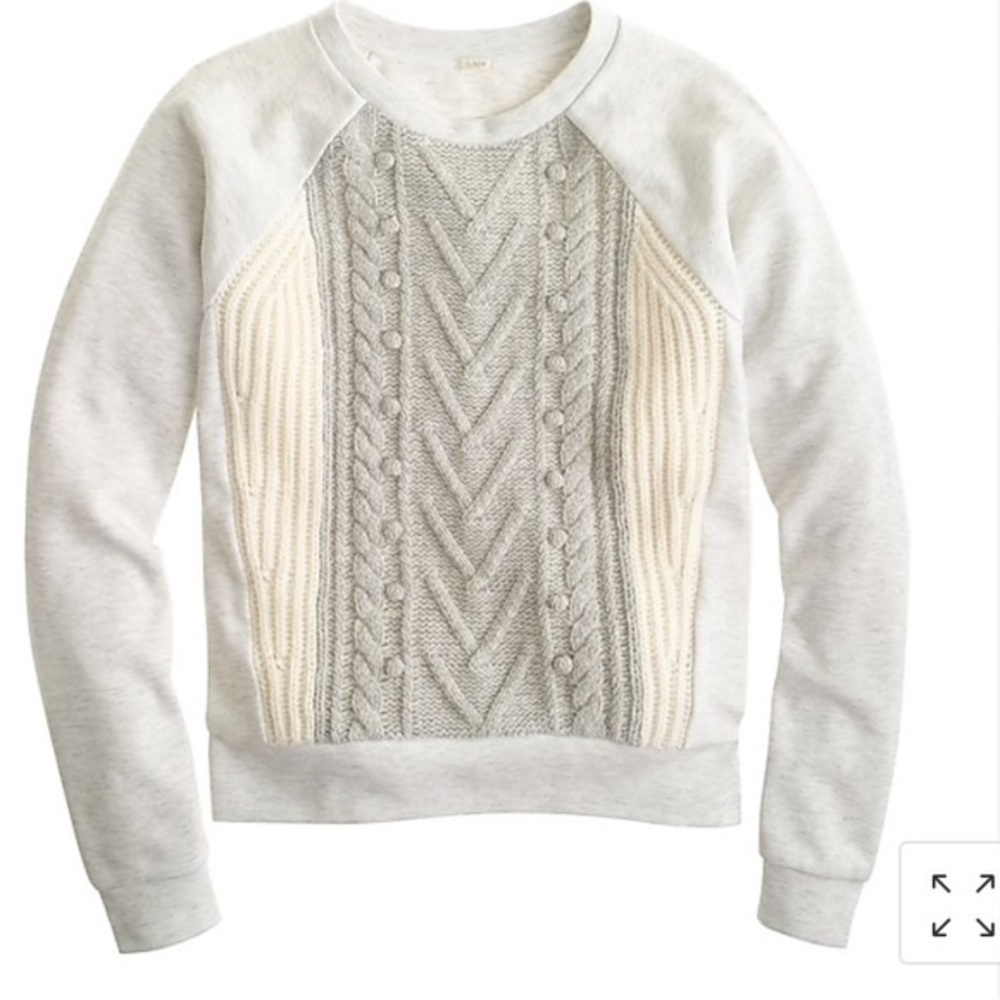 J. Crew Cabled Pom Pom Sweatshirt